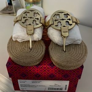 Tory Burch Gold Espadrille Sandal